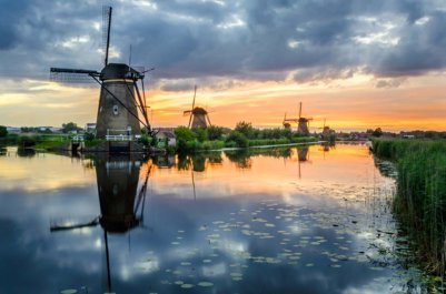 Kinderdijk Hollands waterlandschap fietsvakantie