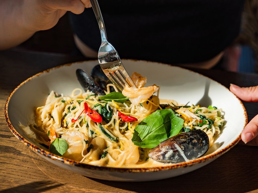 Spaghetti eten in Umbrie